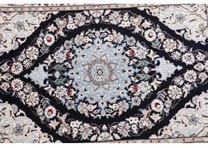 Tappeto Nain 6la Medaglione Floreale Blu Scuro Avorio 73x175 Cm