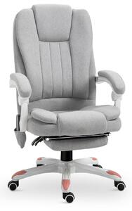 Vinsetto Poltrona Massaggiante, Sedia Ufficio, Sedia Gaming, Poliestere, Schiuma, Nylon, Grigio, 66 x 63 x 107-115 cm