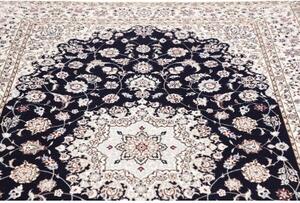 Tappeto Nain 6la Medaglione Floreale Blu Scuro Avorio 160x234 Cm