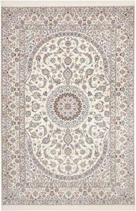 Tappeto Nain 6la Medaglione Floreale Avorio Blu 208x312 Cm