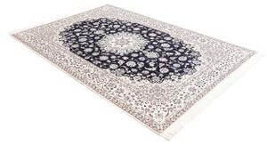 Tappeto Nain 6la Medaglione Floreale Blu Scuro Avorio 160x234 Cm