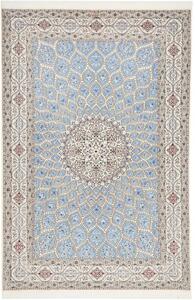 Tappeto Nain 6la Medaglione Azzurro Bianco 157x240 Cm