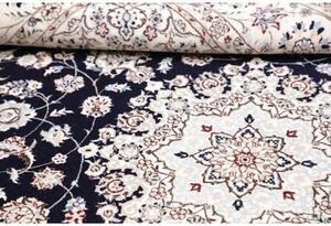 Tappeto Nain 6la Medaglione Floreale Blu Scuro Avorio 160x234 Cm
