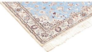 Tappeto Nain 6la Medaglione Floreale Azzurro Beige Corsia 85x440 Cm