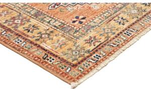 Tappeto Kazak Fine Geometrico Ocra Blu Scuro Corsia 84x299 Cm