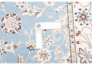 Tappeto Nain 6la Medaglione Floreale Azzurro Beige Corsia 85x440 Cm