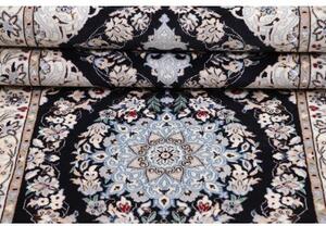 Tappeto Nain 6la Medaglione Floreale Blu Scuro Avorio 73x175 Cm