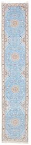 Tappeto Nain 6la Medaglione Floreale Azzurro Beige Corsia 85x440 Cm