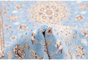 Tappeto Nain 6la Medaglione Floreale Azzurro Beige Corsia 85x440 Cm