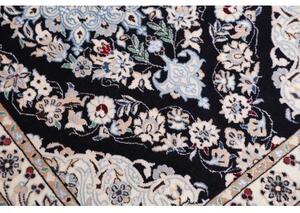 Tappeto Nain 6la Medaglione Floreale Blu Scuro Avorio 73x175 Cm