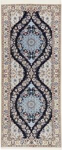 Tappeto Nain 6la Medaglione Floreale Blu Scuro Avorio 73x175 Cm