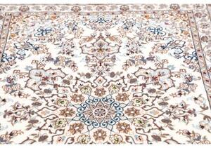 Tappeto Nain 6la Medaglione Floreale Avorio Blu 103x147 Cm