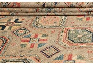 Tappeto Kazak Fine Geometrico Beige Blu 273x374 Cm