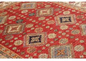 Tappeto Kazak Fine Stilizzato Rosso Avorio 198x298 Cm
