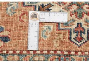 Tappeto Kazak Fine Geometrico Ruggine Blu Petrolio Corsia 83x282 Cm