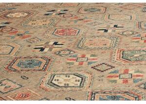 Tappeto Kazak Fine Geometrico Beige Blu 273x374 Cm