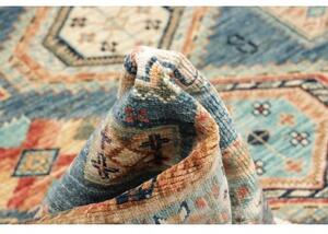 Tappeto Kazak Fine Geometrico Blu Beige 279x379 Cm