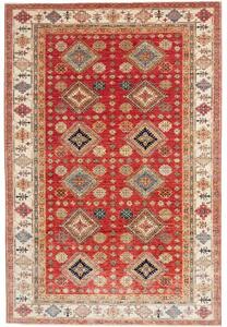 Tappeto Kazak Fine Stilizzato Rosso Avorio 198x298 Cm