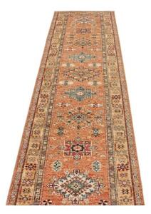 Tappeto Kazak Fine Geometrico Terracotta Beige Corsia 78x297 Cm