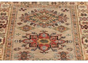 Tappeto Kazak Fine Geometrico Beige Rosso Corsia 83x256 Cm