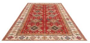 Tappeto Kazak Fine Stilizzato Rosso Avorio 198x298 Cm