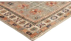 Tappeto Kazak Fine Geometrico Grigio Beige Corsia 79x254 Cm