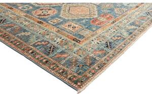 Tappeto Kazak Fine Geometrico Blu Beige 279x379 Cm