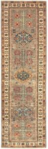 Tappeto Kazak Fine Geometrico Grigio Beige Corsia 77x256 Cm