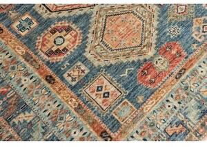 Tappeto Kazak Fine Geometrico Blu Beige 279x379 Cm