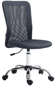Vinsetto Sedia da ufficio ergonomica altezza regolabile base cromata girevole a 360° rivestimento a maglia grigio scuro
