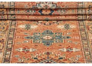 Tappeto Kazak Fine Geometrico Terracotta Beige Corsia 78x297 Cm