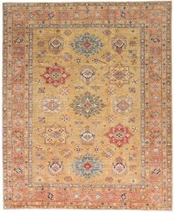 Tappeto Kazak Fine Stilizzato Beige Rosso 254x307 Cm