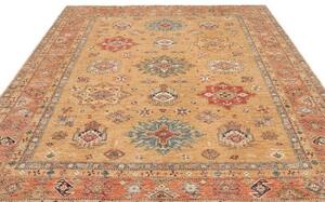 Tappeto Kazak Fine Stilizzato Beige Rosso 254x307 Cm
