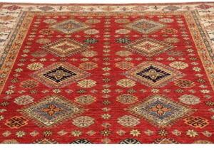Tappeto Kazak Fine Stilizzato Rosso Avorio 198x298 Cm