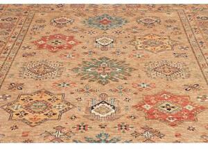 Tappeto Kazak Fine Geometrico Beige Blu 251x307 Cm