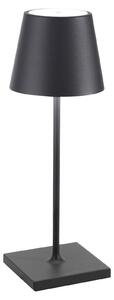 Lampada a led da tavolo Poldina Pro Mini Grigio Scuro ricaricabile e dimmerabile con batteria fino a 12 ore
