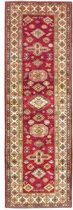 Tappeto Kazak Fine Geometrico Rosso Avorio Corsia 75x246 Cm