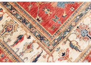 Tappeto Kazak Fine Stilizzato Rosso Mattone Avorio 206x304 Cm