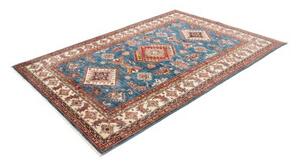 Tappeto Kazak Fine Stilizzato Blu Rosso Mattone 172x243 Cm