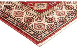 Tappeto Kazak Fine Geometrico Rosso Avorio Corsia 75x246 Cm