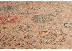 Tappeto Kazak Fine Geometrico Beige Blu 251x307 Cm