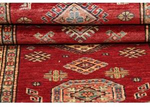 Tappeto Kazak Fine Geometrico Rosso Beige Corsia 82x296 Cm