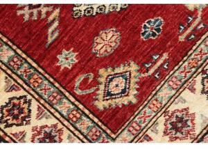 Tappeto Kazak Fine Geometrico Rosso Beige Corsia 82x296 Cm