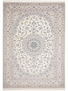 Tappeto Nain 6la Medaglione Floreale Avorio Blu 252x356 Cm