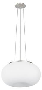 Lampadario A Sospensione Contemporaneo Optica Acciaio Nichel Vetro 2 Luci E27