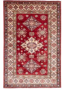 Tappeto Kazak Fine Stilizzato Rosso Avorio 101x156 Cm