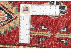Tappeto Kazak Fine Geometrico Rosso Avorio Corsia 75x246 Cm
