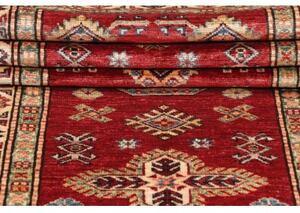 Tappeto Kazak Fine Geometrico Rosso Avorio Corsia 75x246 Cm