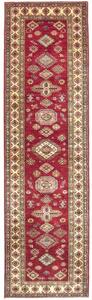 Tappeto Kazak Fine Geometrico Rosso Beige Corsia 82x296 Cm