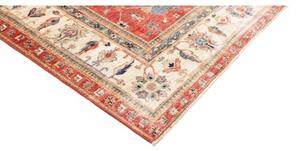 Tappeto Kazak Fine Stilizzato Rosso Mattone Avorio 206x304 Cm